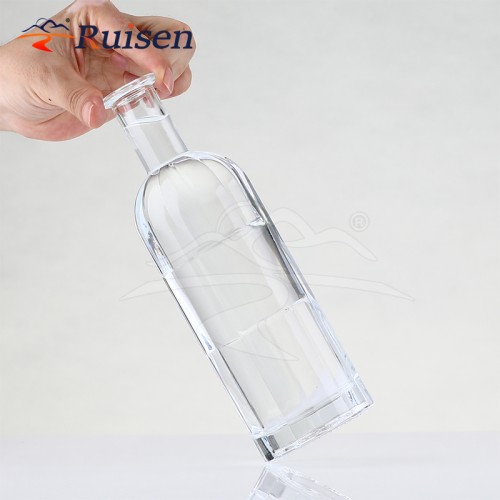 Flat Alcohol Glass Bottle Vodka Tequila Whiskey Liquor Glass Bottle Customized 200ml 500ml 700ml 750ml Spirits Bottle
