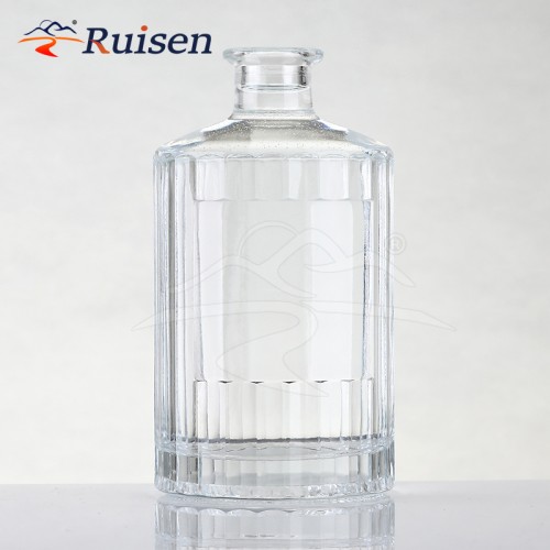 Custom Logo Premium Delicate Liquor Rum Gin Tequila Empty Vodka Glass Bottle