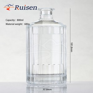 Custom Logo Premium Delicate Liquor Rum Gin Tequila Empty Vodka Glass Bottle 