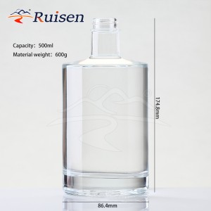 Factory Good Price Modern Reusable 750Ml Tequila Gin Glass Bottle Brandy Clear Empty Whisky Glass Bottle for Sale 