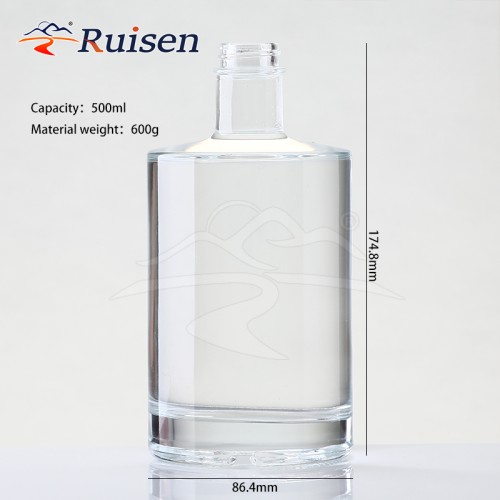 Factory Good Price Modern Reusable 750Ml Tequila Gin Glass Bottle Brandy Clear Empty Whisky Glass Bottle for Sale