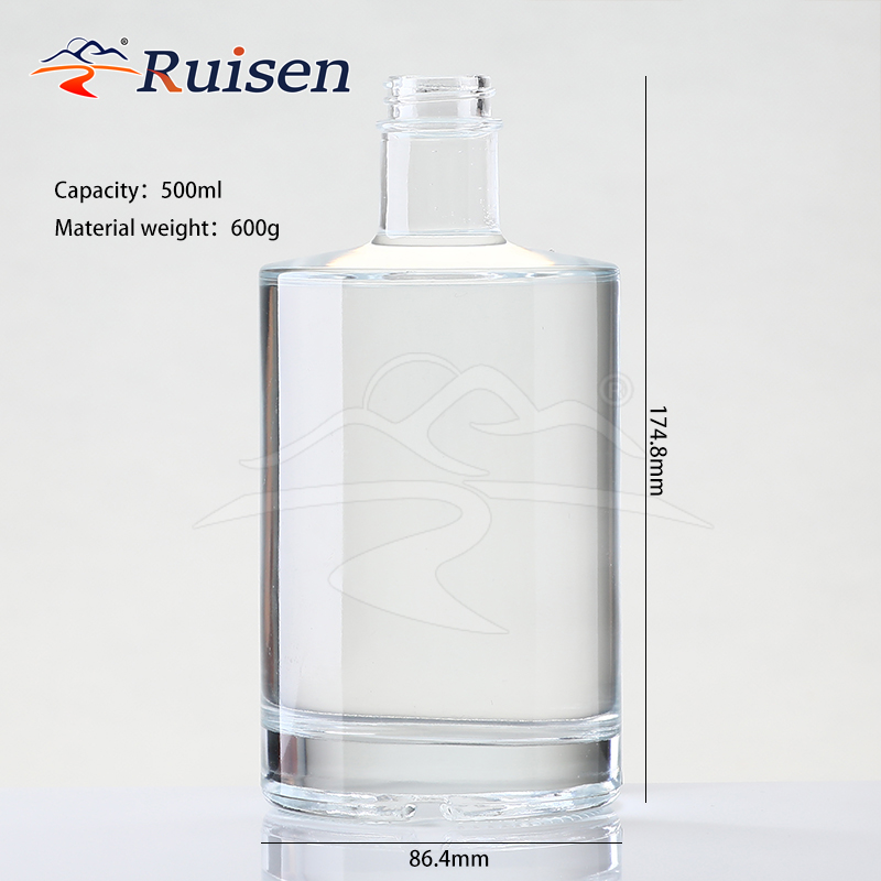 Factory Good Price Modern Reusable 750Ml Tequila Gin Glass Bottle Brandy Clear Empty Whisky Glass Bottle for Sale 