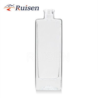 Square Mountain Bottom Super Flint Glass Liquor Bottle Packaging Vodka Glass Bottle 500ml