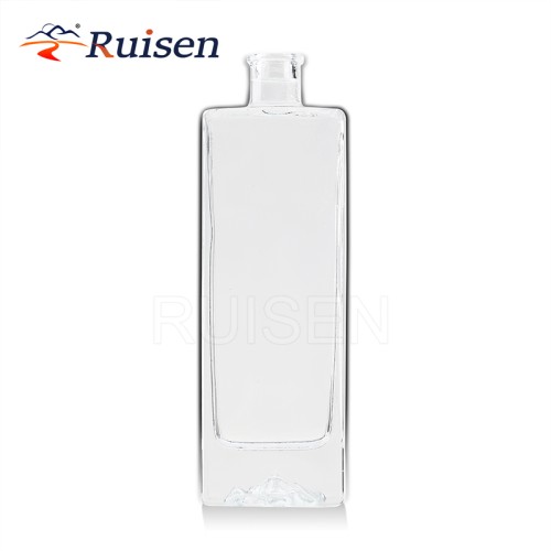 Square Mountain Bottom Super Flint Glass Liquor Bottle Packaging Vodka Glass Bottle 500ml