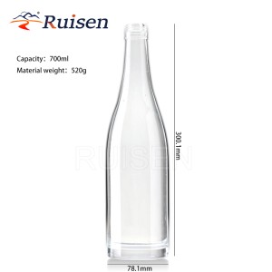 Hot Sale Factory Direct  Glass Whiskey Bottle  Clear Long Neck Vodka Rum Bottles 700ml 