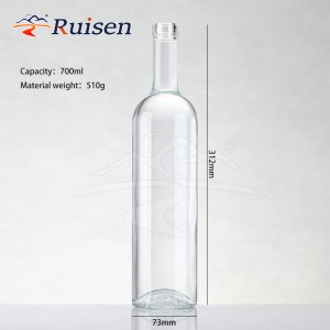 Factory sale round empty flint vodka tequila whiskey glass bottle 700ml 