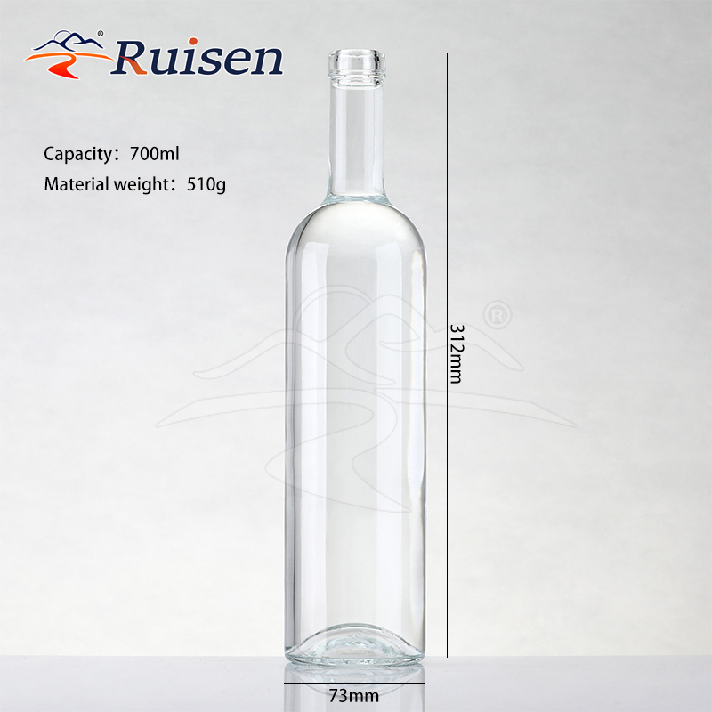 Factory sale round empty flint vodka tequila whiskey glass bottle 700ml 