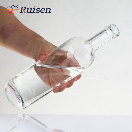 Factory sale round empty flint vodka tequila whiskey glass bottle 700ml
