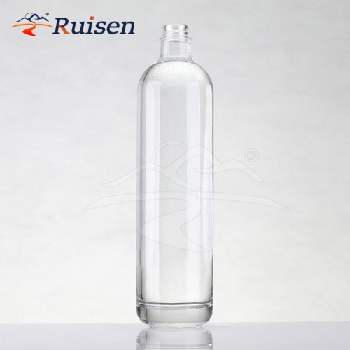 Short Neck Long Shape Glass Vodka Bottles for Liquor 1 Liter 750ml 700 ml Tequila Brandy Spirit Whiskey Bottle With Screw Cap