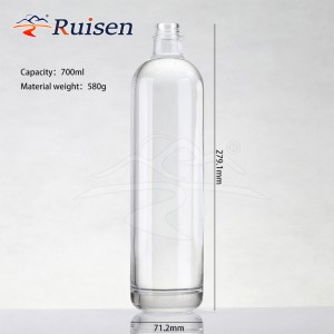 Short Neck Long Shape Glass Vodka Bottles for Liquor 1 Liter 750ml 700 ml Tequila Brandy Spirit Whiskey Bottle With Screw Cap 