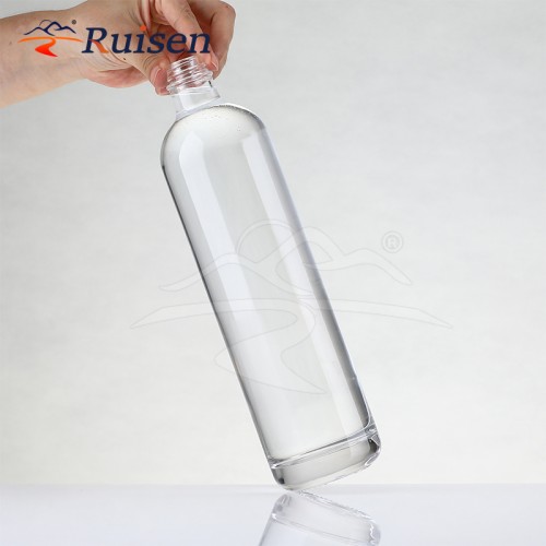 Short Neck Long Shape Glass Vodka Bottles for Liquor 1 Liter 750ml 700 ml Tequila Brandy Spirit Whiskey Bottle With Screw Cap
