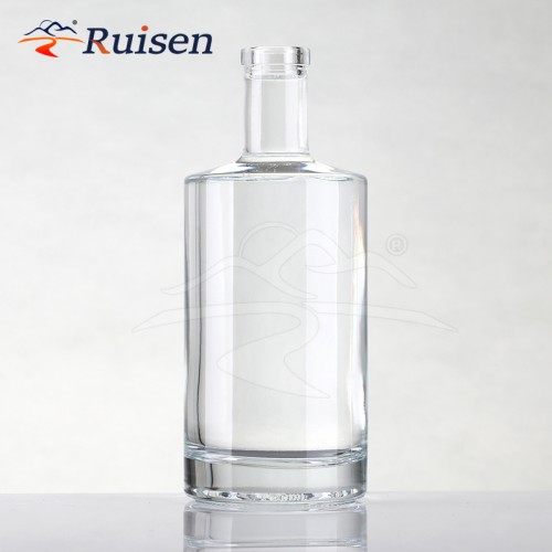 Factory Custom Decal logo 750ml Whisky Liquor Glass Bottle 700ml Gin Glass Bottle with Crok