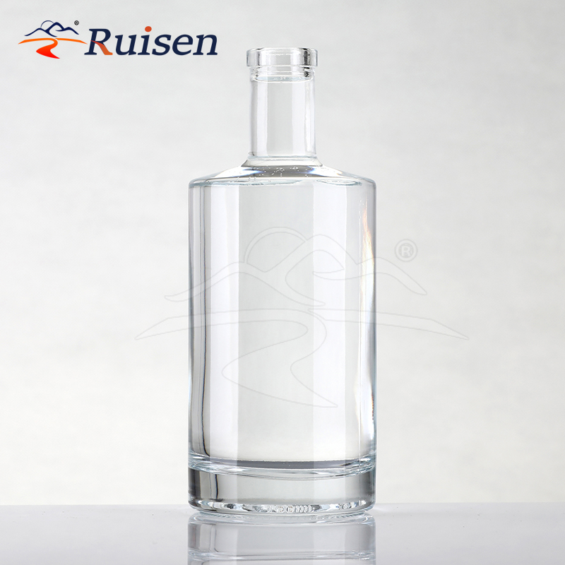 Factory Custom Decal logo 750ml Whisky Liquor Glass Bottle 700ml Gin Glass Bottle with Crok