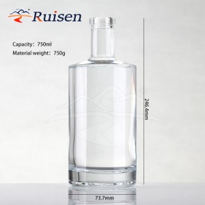 Factory Custom Decal logo 750ml Whisky Liquor Glass Bottle 700ml Gin Glass Bottle with Crok 