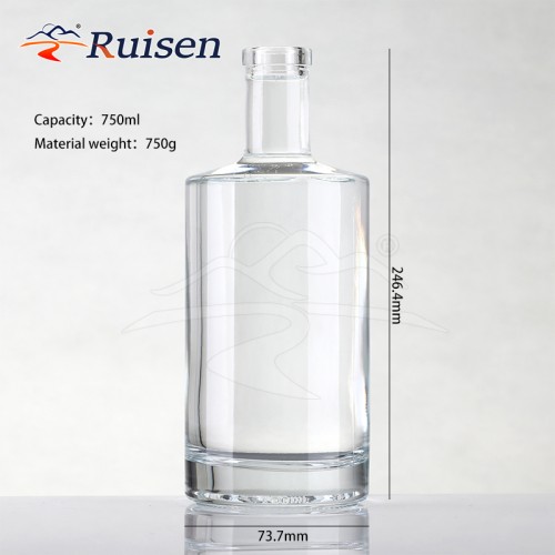 Factory Custom Decal logo 750ml Whisky Liquor Glass Bottle 700ml Gin Glass Bottle with Crok