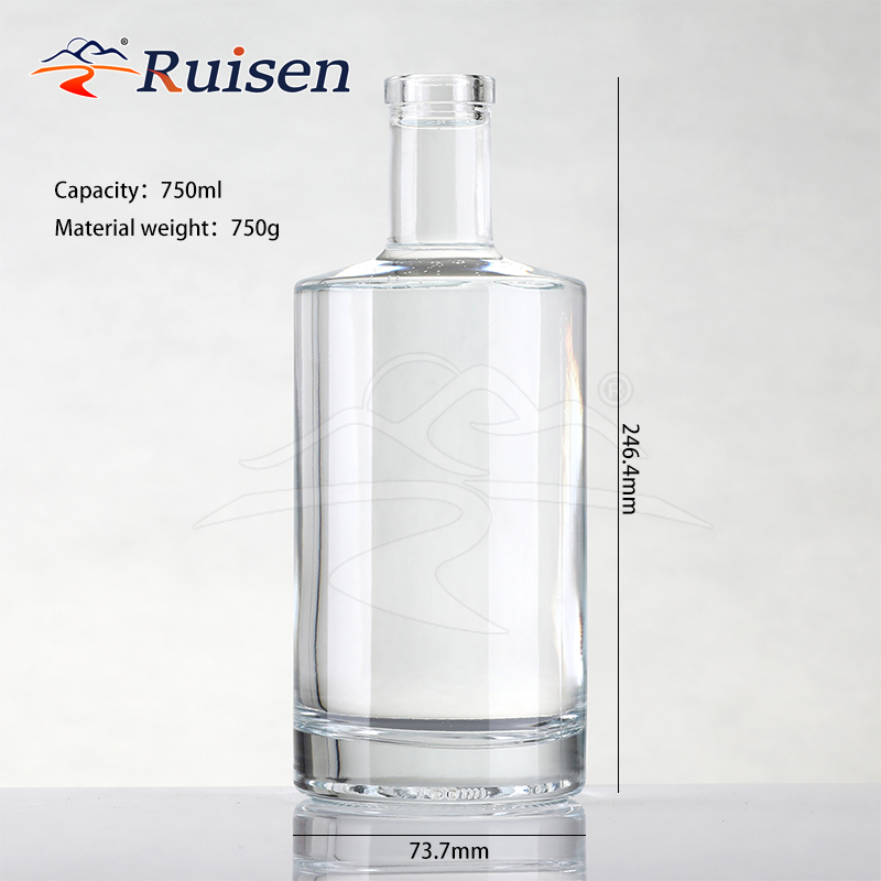 Factory Custom Decal logo 750ml Whisky Liquor Glass Bottle 700ml Gin Glass Bottle with Crok 
