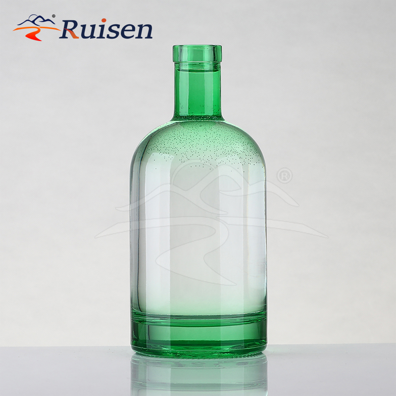 Flint Glass Matte Black Frosted 200ml 375ml 500ml 700ml 750ml Empty Round Vodka Spirit Whisky Gin Liquor Glass Bottle With Cork