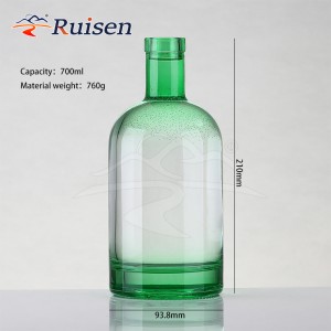 Flint Glass Matte Black Frosted 200ml 375ml 500ml 700ml 750ml Empty Round Vodka Spirit Whisky Gin Liquor Glass Bottle With Cork 