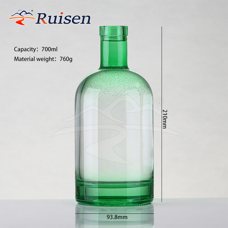 Flint Glass Matte Black Frosted 200ml 375ml 500ml 700ml 750ml Empty Round Vodka Spirit Whisky Gin Liquor Glass Bottle With Cork 