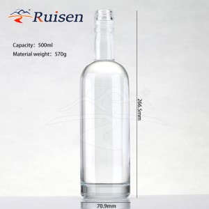 Best Sealing Empty 750ml Rum Vodka Gin Liquor Glass Bottle with Super Flint Material 