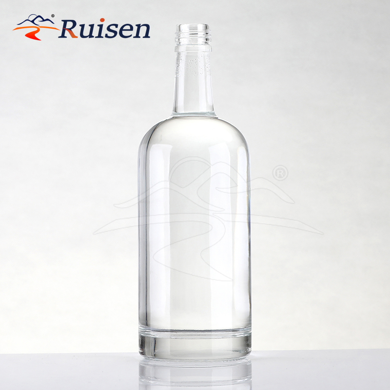 50ml 100ml 375ml 500ml 750ml Round Liquor Glass Bottles 75cl Glass Vodka Wine Gin Bottle