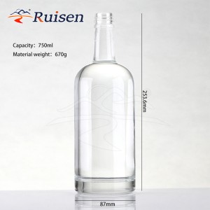 50ml 100ml 375ml 500ml 750ml Round Liquor Glass Bottles 75cl Glass Vodka Wine Gin Bottle 