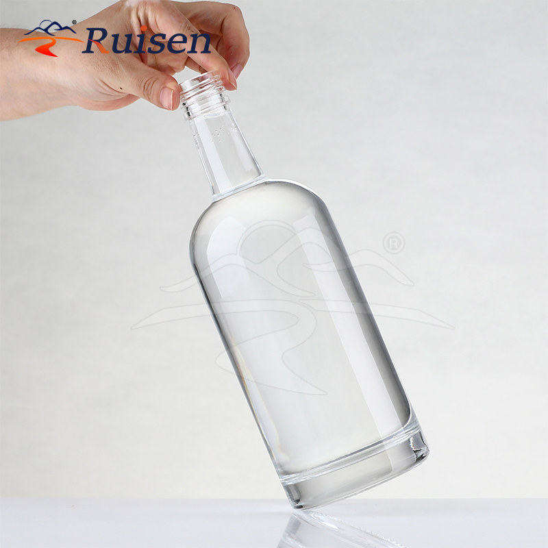 50ml 100ml 375ml 500ml 750ml Round Liquor Glass Bottles 75cl Glass Vodka Wine Gin Bottle 