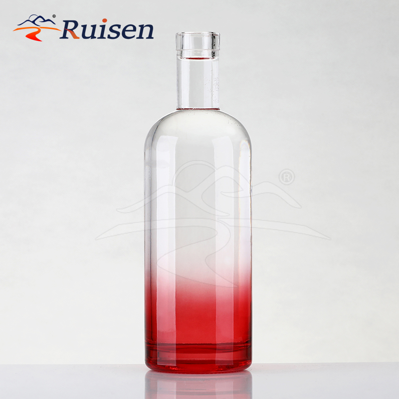 Wholesale 750 ml Multi Color Glass Beverage Bottles Vodka Bottles with Glass Stopper
