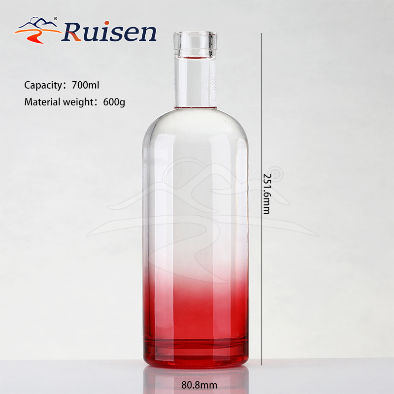 Wholesale 750 ml Multi Color Glass Beverage Bottles Vodka Bottles with Glass Stopper 