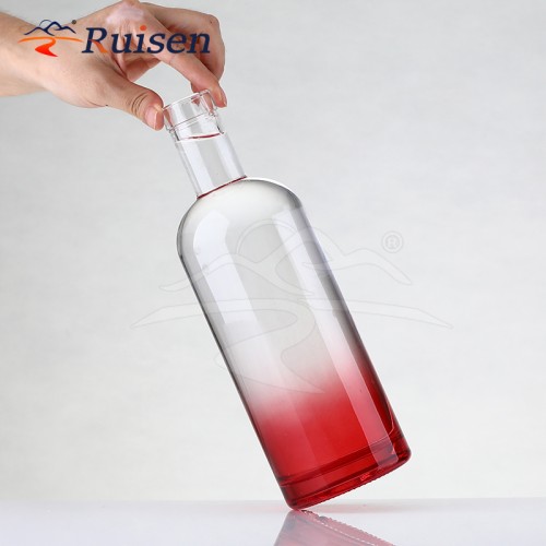 Wholesale 750 ml Multi Color Glass Beverage Bottles Vodka Bottles with Glass Stopper