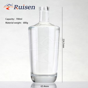 China Factory 500Ml 750Ml Transparent Whisky Brandy Spirit Liquor Glass Bottle Vodka Liquor Supplier 