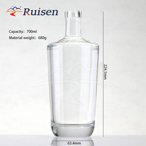 China Factory 500Ml 750Ml Transparent Whisky Brandy Spirit Liquor Glass Bottle Vodka Liquor Supplier