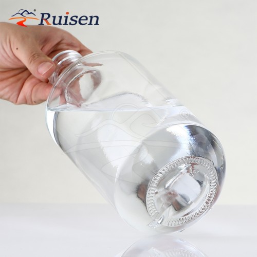 500ml 750ml Customizable Round Flint Glass Liquor Bottle Gin Whiskey Vodka Tequila Glass Bottle with Cork Lid