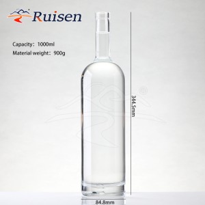 Best Sealing Empty 750ml Rum Vodka Gin Liquor Glass Bottle with Super Flint Material 