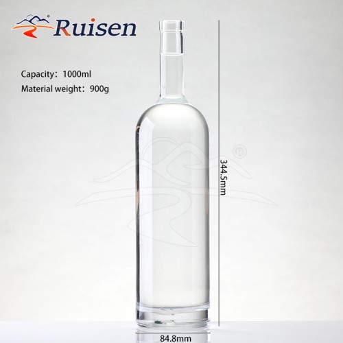 Best Sealing Empty 750ml Rum Vodka Gin Liquor Glass Bottle with Super Flint Material