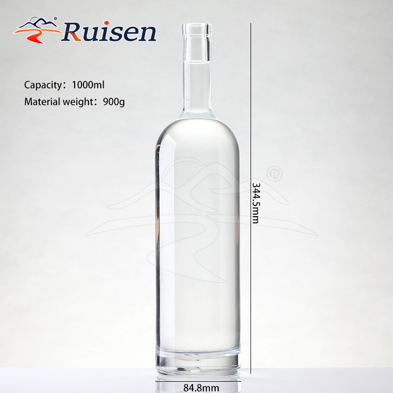 Best Sealing Empty 750ml Rum Vodka Gin Liquor Glass Bottle with Super Flint Material 