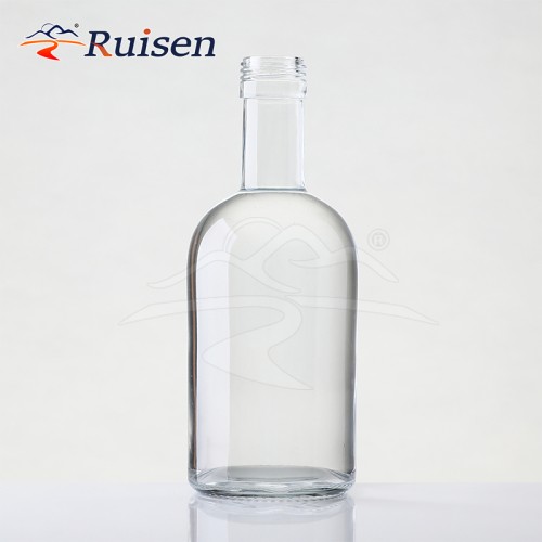 Custom Round 750 Ml Glass Liquor Vodka Spirits Gin Bottles With Screw Lids
