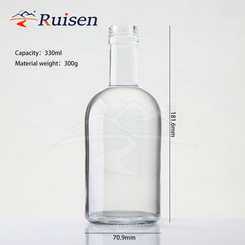 Custom Round 750 Ml Glass Liquor Vodka Spirits Gin Bottles With Screw Lids