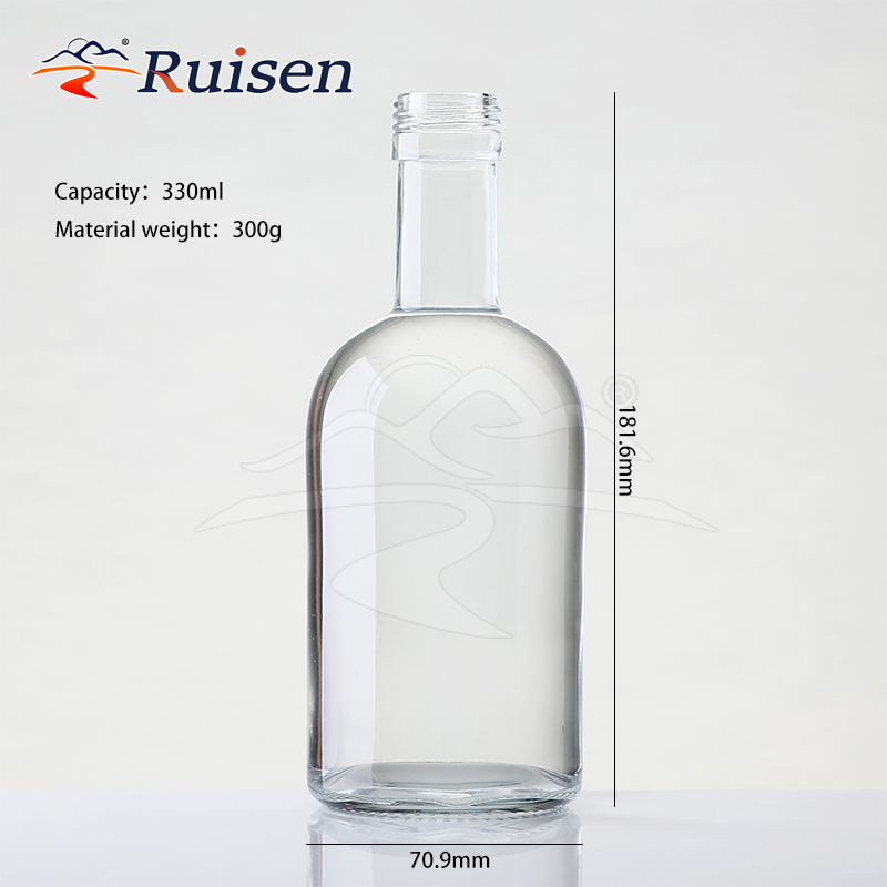 Custom Round 750 Ml Glass Liquor Vodka Spirits Gin Bottles With Screw Lids 
