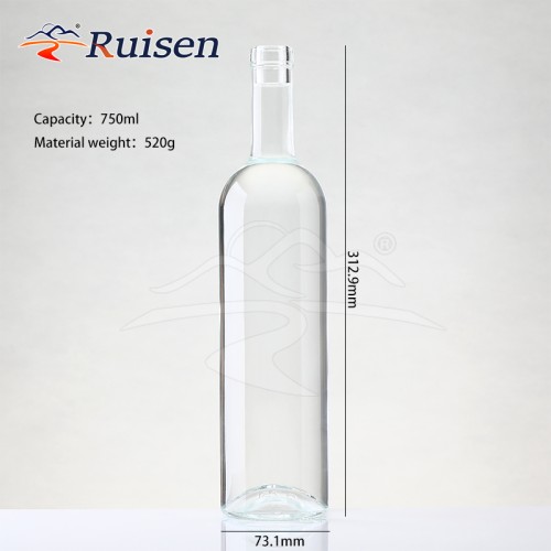 250ml 375ml 500ml 700ml 750ml 1000ml Liquor Gin Whisky Glass Vodka Spirit Bottle for Liquor