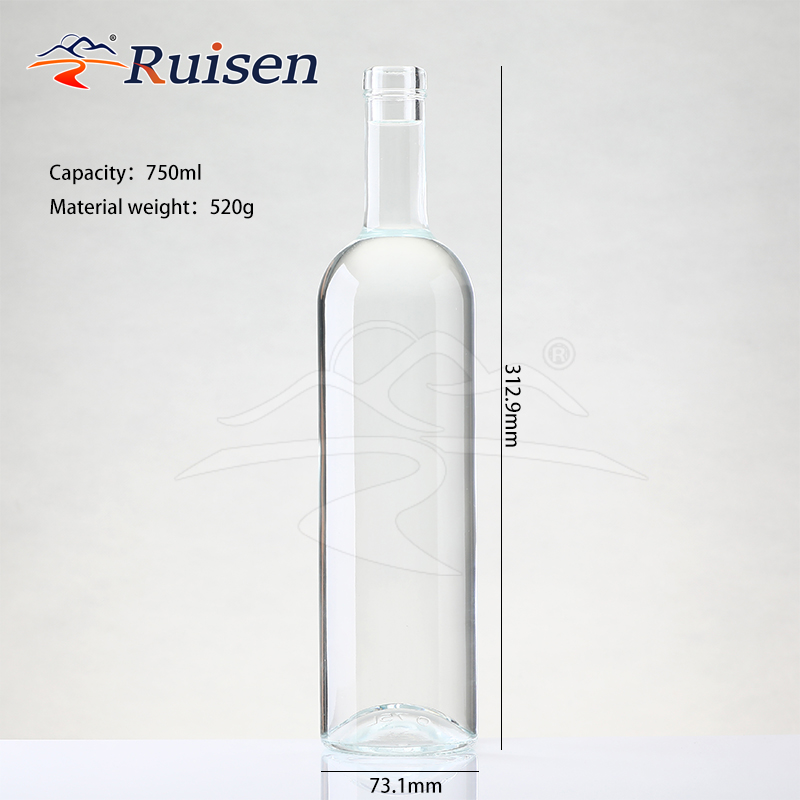 250ml 375ml 500ml 700ml 750ml 1000ml Liquor Gin Whisky Glass Vodka Spirit Bottle for Liquor 