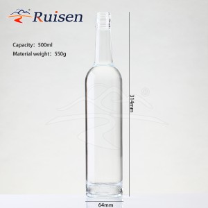 Wholesale 750ml Glass Wine Liquor Bottle Glass Brandy Gin Rum Tequila Vodka Spirits Bottle With Lid 350ml 500ml 