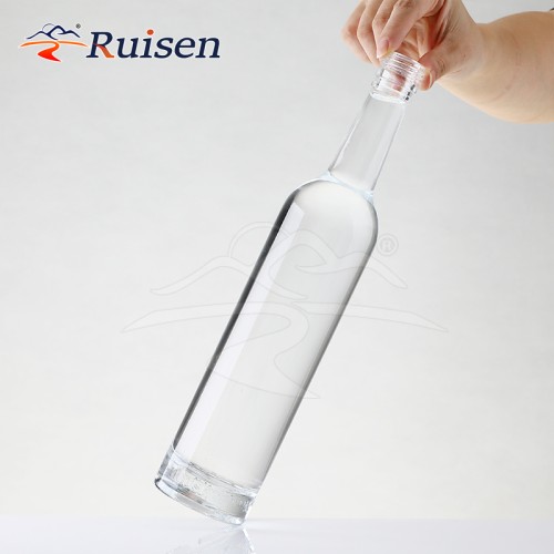 Wholesale 750ml Glass Wine Liquor Bottle Glass Brandy Gin Rum Tequila Vodka Spirits Bottle With Lid 350ml 500ml