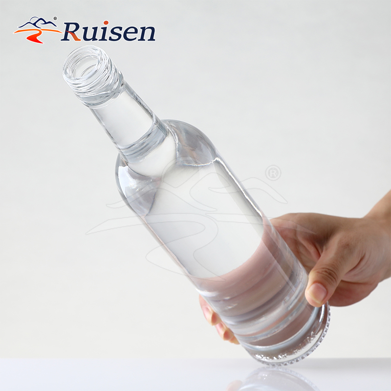Wholesale 750ml Glass Wine Liquor Bottle Glass Brandy Gin Rum Tequila Vodka Spirits Bottle With Lid 350ml 500ml 