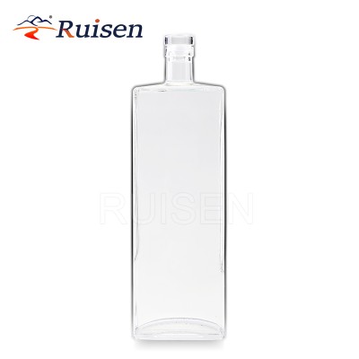 Top glass wine bottle empty free shape square flat whiskey glass bottle 1500ml