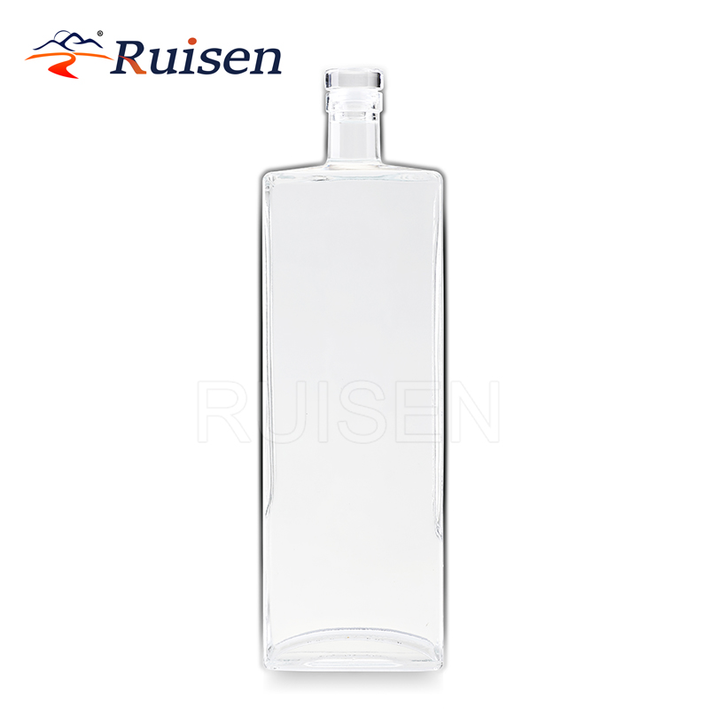 Top glass wine bottle empty free shape square flat whiskey glass bottle 1500ml