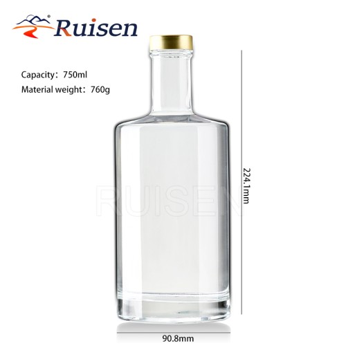 Flintstone Glass Wine Wine Vodka Whiskey Bottle with Cork 750ml