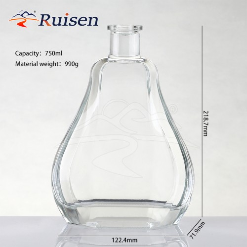Custom  Glass Wine Bottle with Gourd Special Shape Bottles for Vodka Gin Whisky 750ml