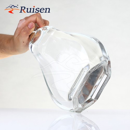 Custom  Glass Wine Bottle with Gourd Special Shape Bottles for Vodka Gin Whisky 750ml