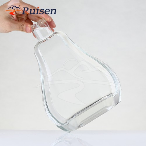 Custom  Glass Wine Bottle with Gourd Special Shape Bottles for Vodka Gin Whisky 750ml
